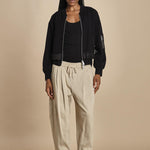 pantalone in felpa con pinces CURVED WIDE LEG 51321UFT CO310 CONCRETE phillip lim 
