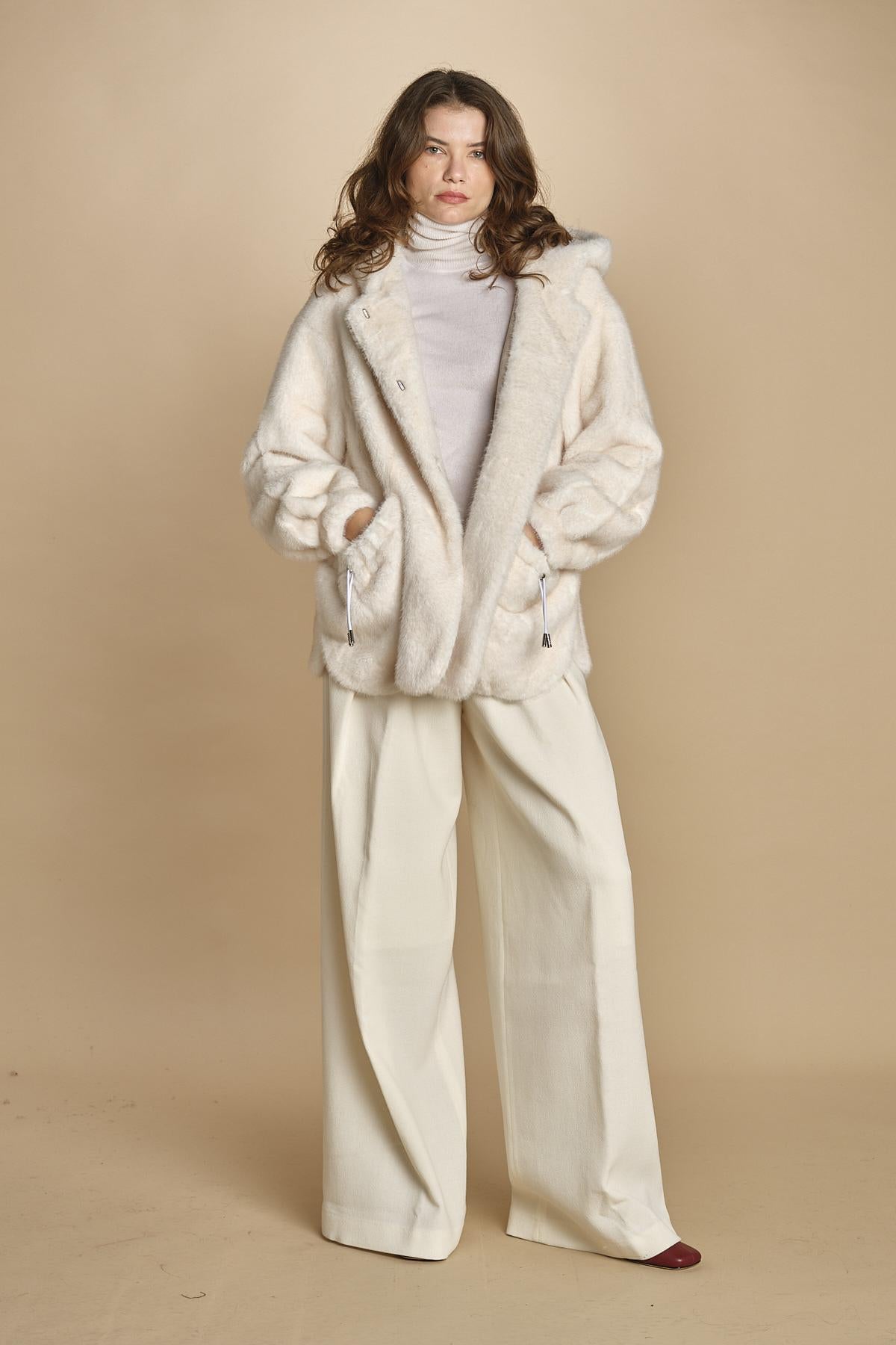 parka ecofur. SELENA ECRU giovanni paris 