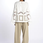 Camicia ALIYAH inserti pizzo e nervatura ALIYAH TOP OFFWHITE lug von siga 