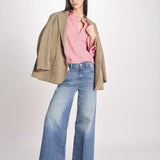 camicia in tessuto pesante collo e polsi ricamato ALVINA RED CHECKS jupe by jackie 