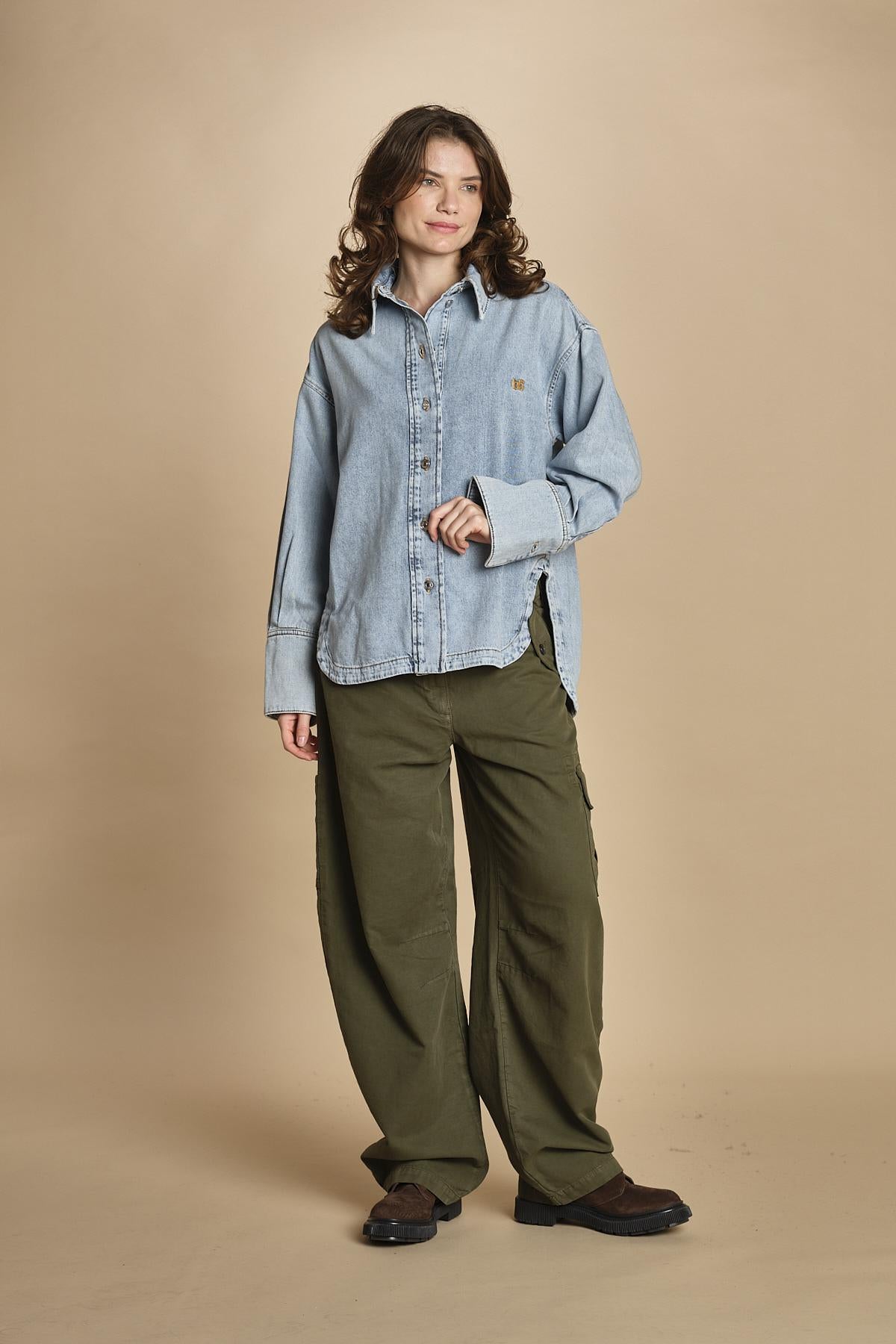 camicia denim over GLORY LBB LT BLUE BLEACH bellerose 