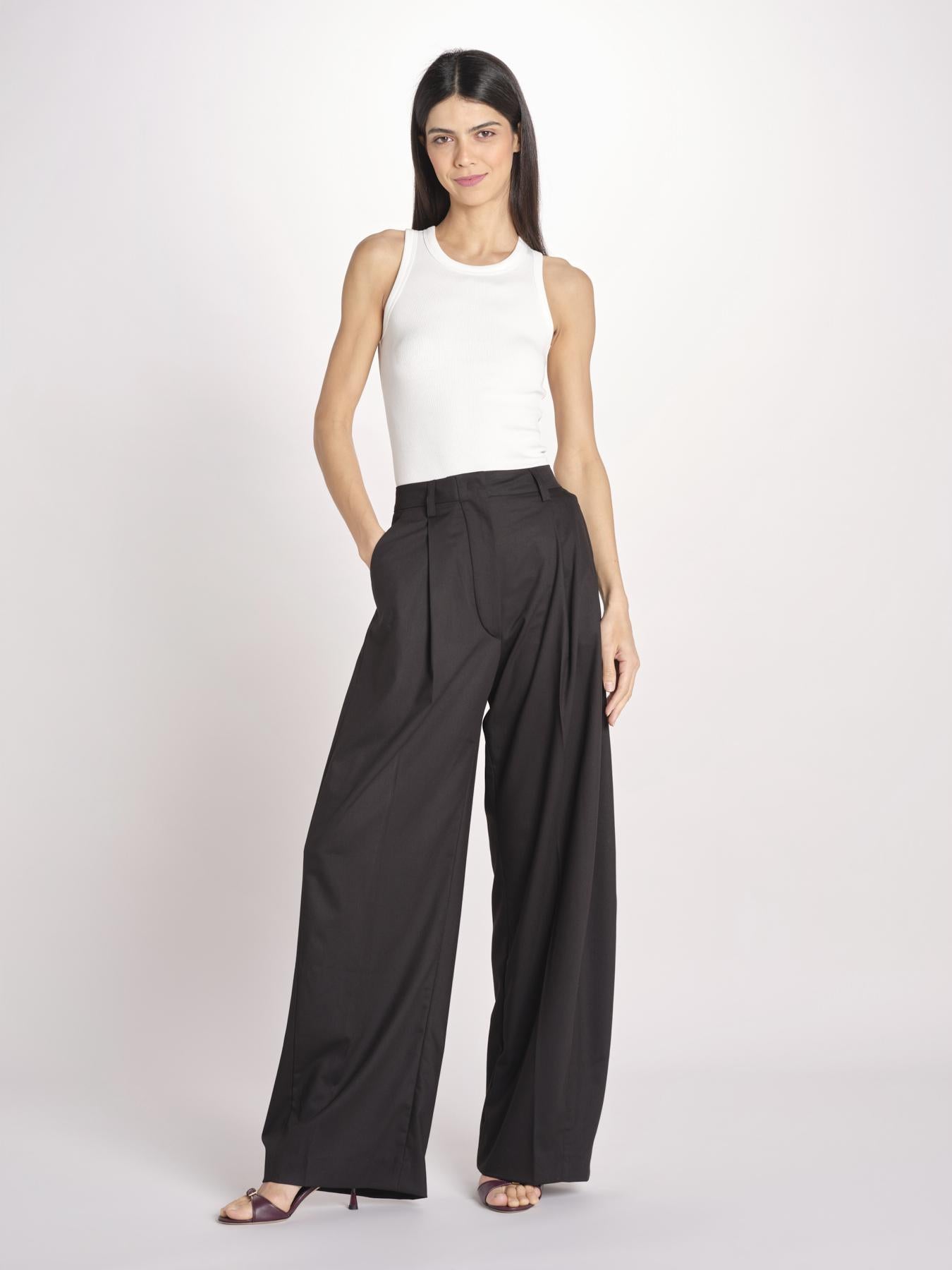 pantalone over con pinces BILLIE 3111 T0162 BLACK T0002 the latest 