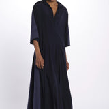 Abito lungo scollo V NEW CHRISTY DRESS BLUECOTTON jejia 