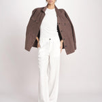 pantalone dritto in lino ERICA STRUCTURELINEN IVORY true avenue 