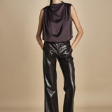 pantalone in ecopelle TRIFF F25-080 030 CHOCOLATE oscar 