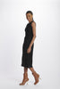Suede dress with nappa stitching