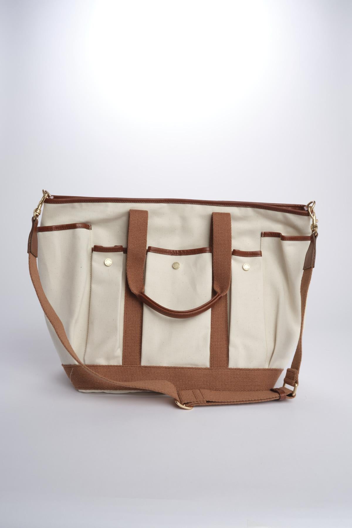 Borsa worker canvas pelle CABAS MULTIPOCH IVOIRE002 vanessa bruno 