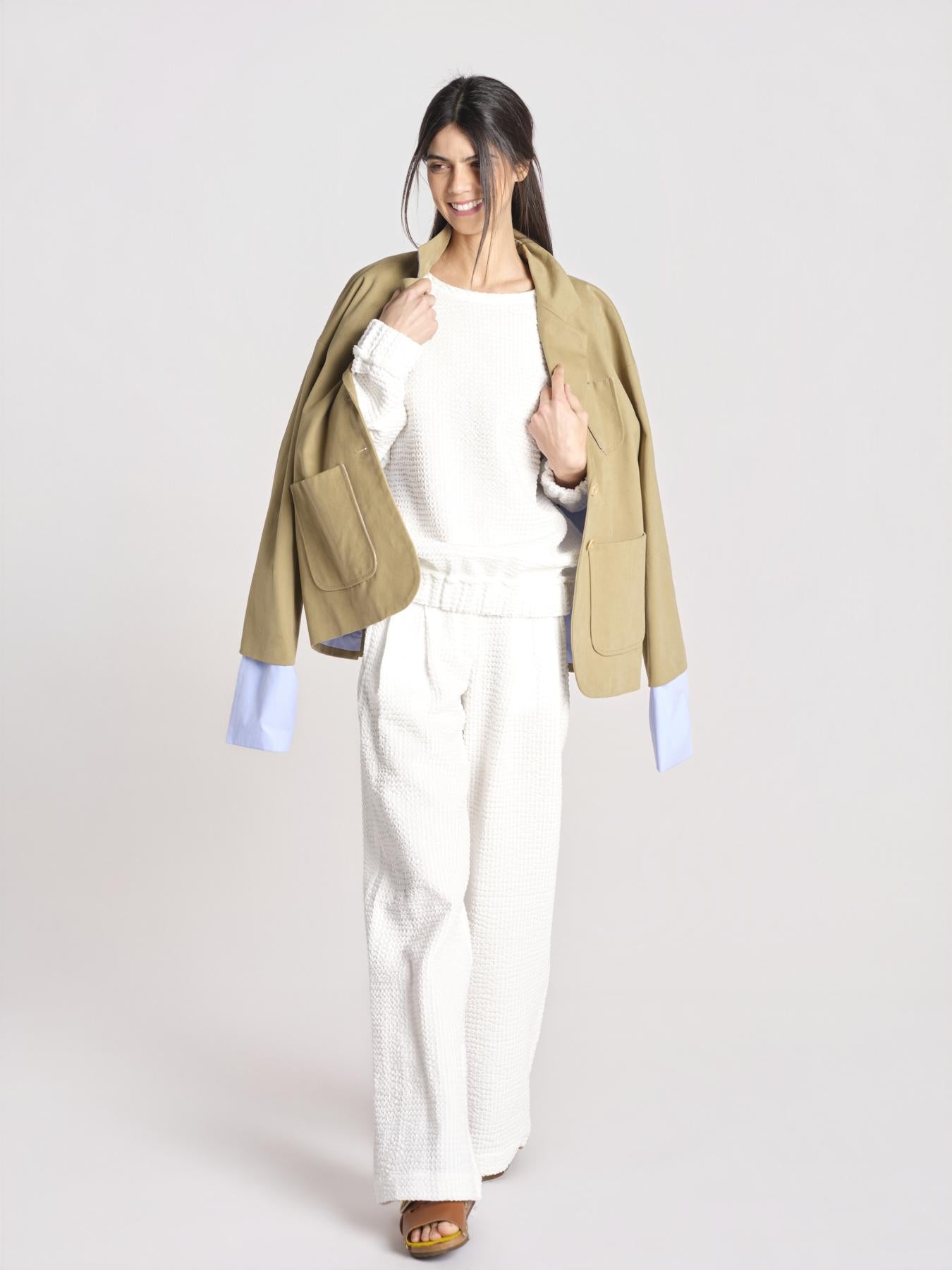 maglia effetto waffle JEJIA MJD171_SHUKU3 WHITE WAFFLE jejia 