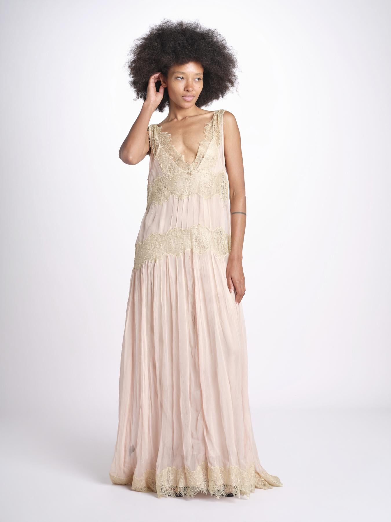 abito lungo con pizzo DOMENICA ROSE mes demoiselles 