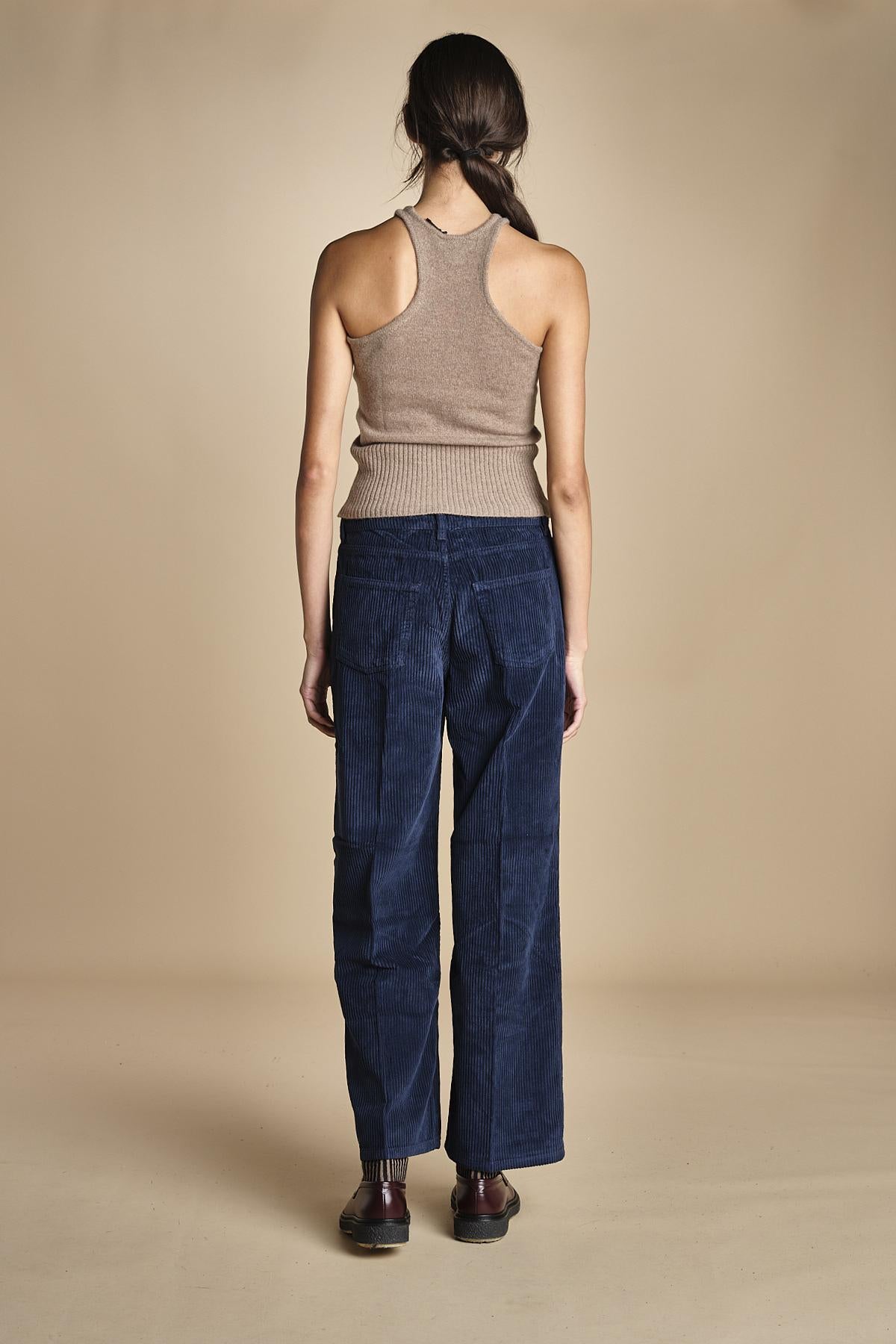 pantalone in veluto cropped ZELDA NAVYBLUE true avenue 