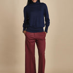 pantalone cropped con risvolto in gabardina MELODIA 652339 164 quelledue 