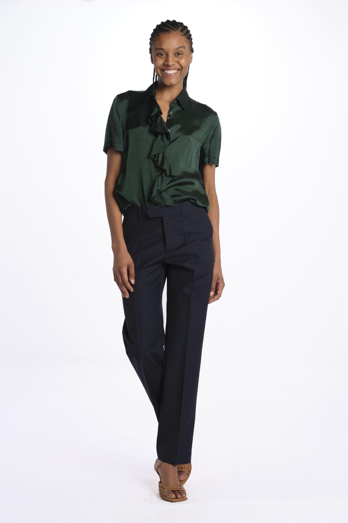Camicia m/c con rouches MOD.5403 VERDE aspesi 