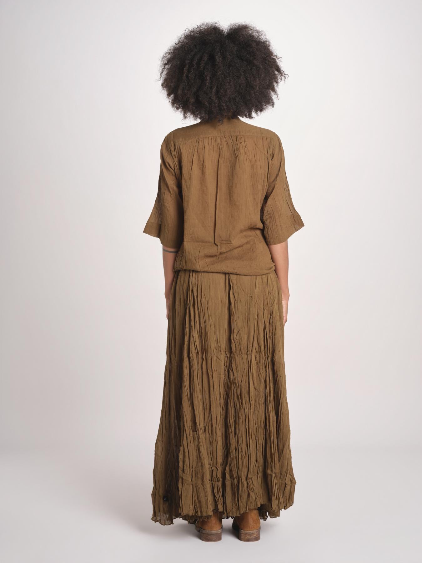 MAGRITA camicia con rouches manica corta MAGRITA SH075MAGRIT.KHA KHAKI laurence bras 
