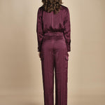 tuta in raso con zip CARMY PRUNE ba&sh 