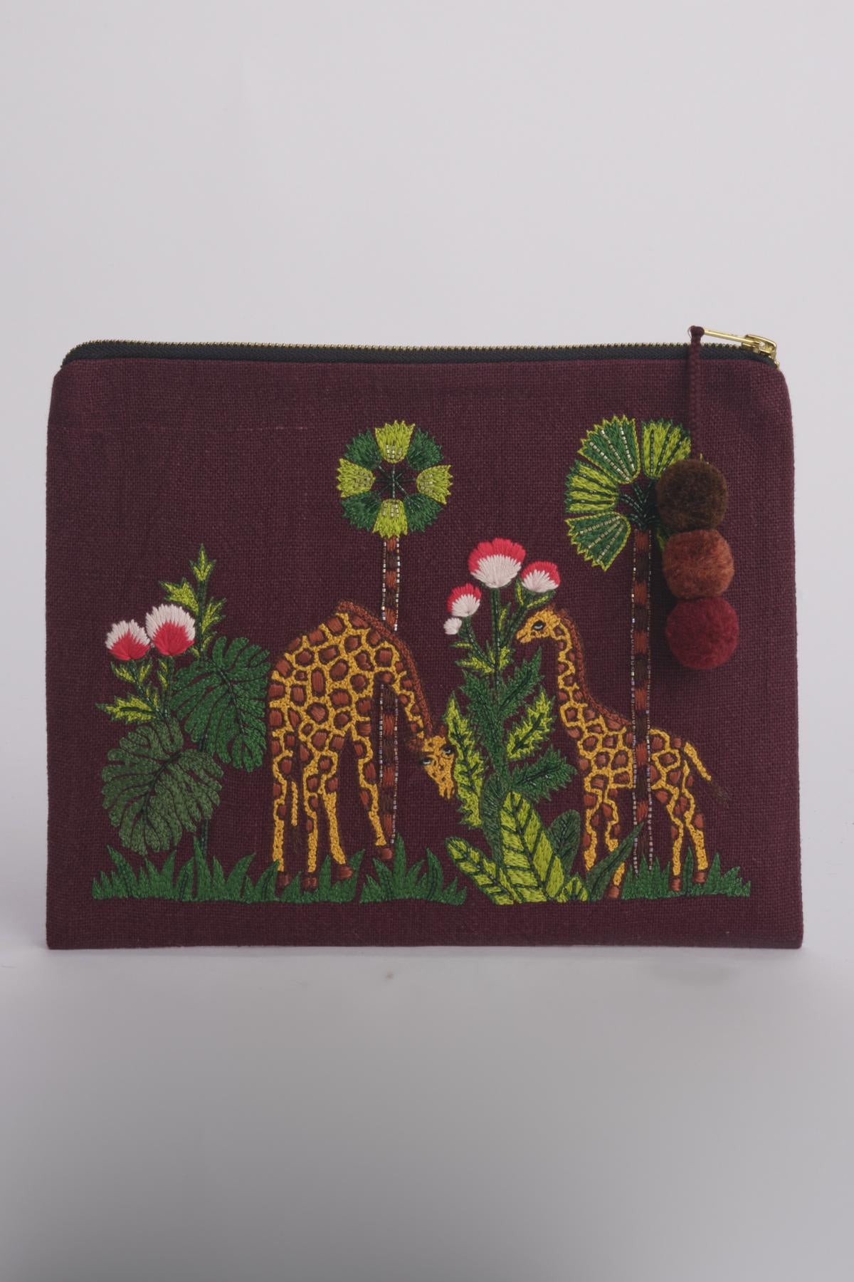 GIRAFFE pochette grande P0760 BOMULTI benaras soleil 