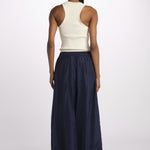 PALAZZO pantaloni in seta  by milaura. BE24252PANT NAVY benaras soleil 