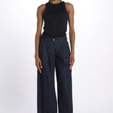 Pantaloni con pences KATHERINE PANT BLUEDENIM jejia 