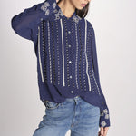 Camicia in seta LUMBER NAVY jupe by jackie 