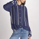 Camicia in seta LUMBER NAVY jupe by jackie 