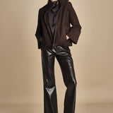 TUX top senza manica con drappeggio F25-141 039 CHOCOLAT oscar 