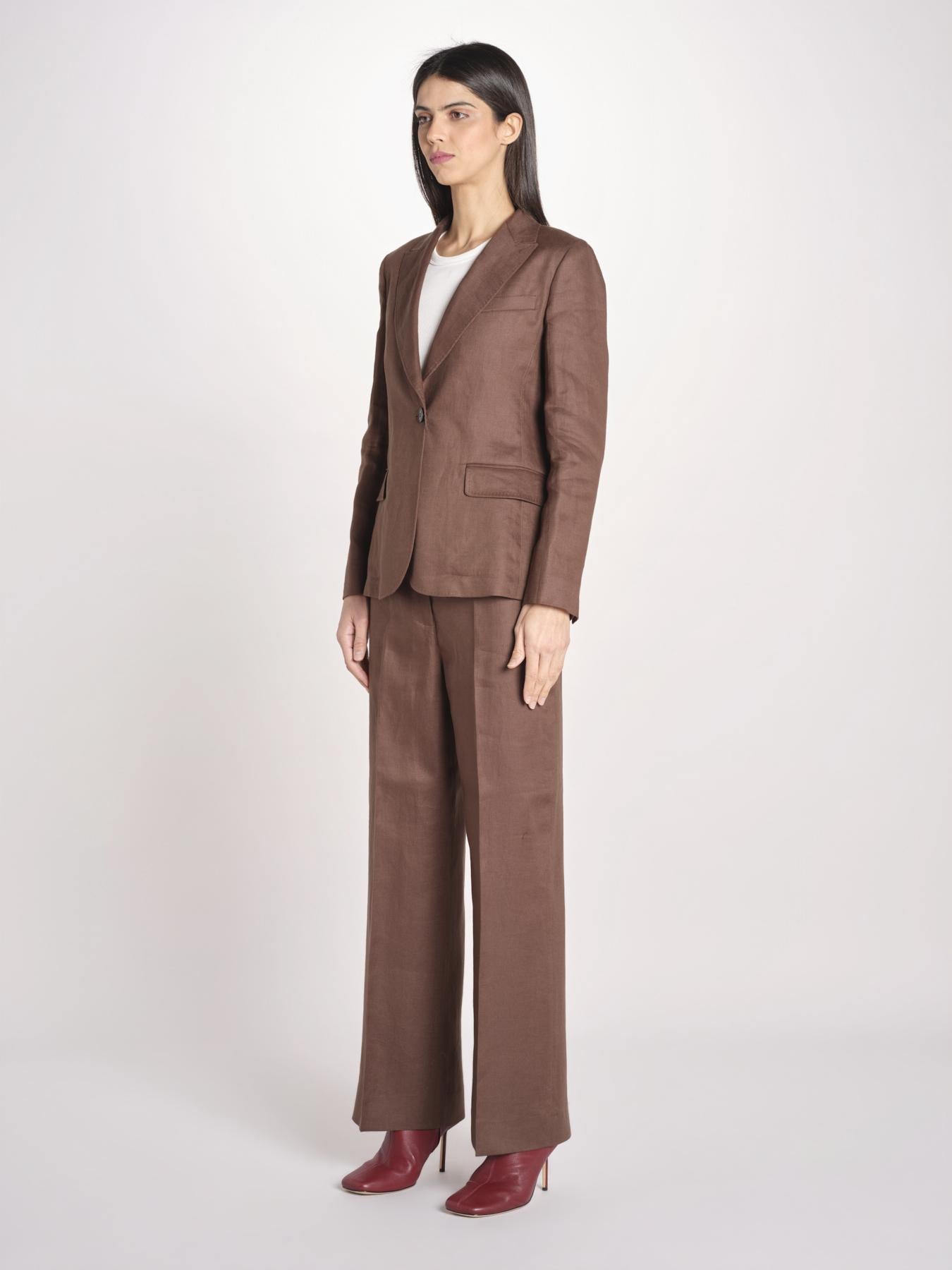 giacca in lino ad un bottone NALUT 2615041072600 037 CIOCCOLATO weekend maxmara 