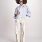 camicia con fiori applicati SIENA WINDSURFER BLU scarlett poppies 