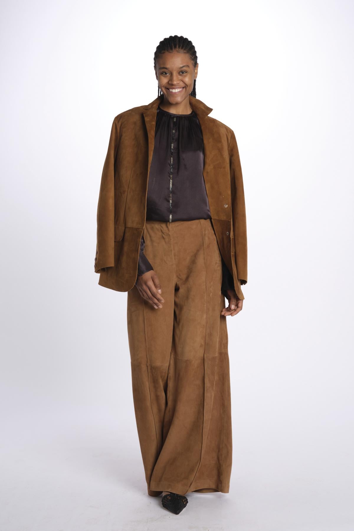 Camicia manica sbuffo CUTWORK BE24499 DARK BROWN milaura 