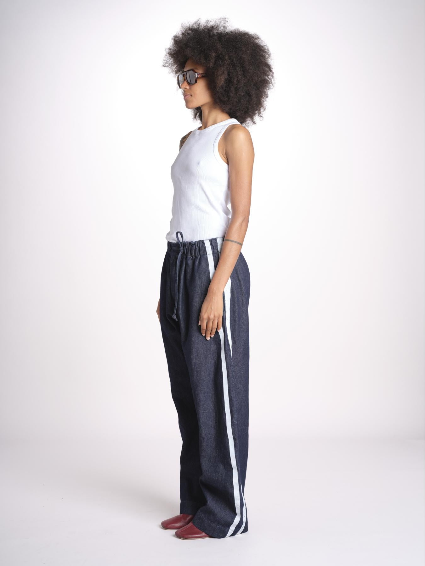 denim con coulisse e bande MILVA C44D DENIMBLU milaura 