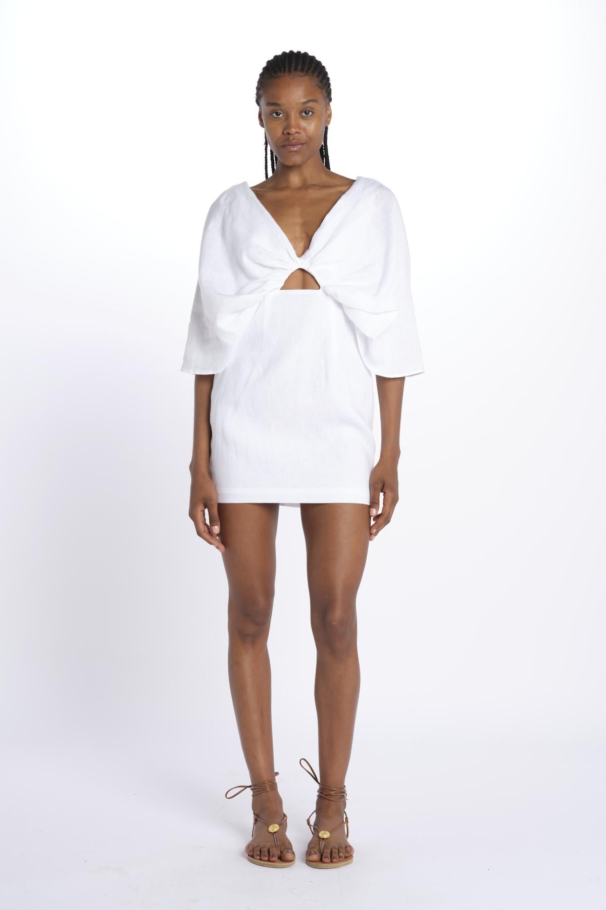DRESS HELLI mini abito con manica a sbuffo DRESS HELLI BIANCO inasami 