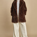 cappotto in ecofur. ANASTASIA MARRON giovanni paris 