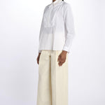 camicia con colletto in pailletes BE24552 WHITE milaura 