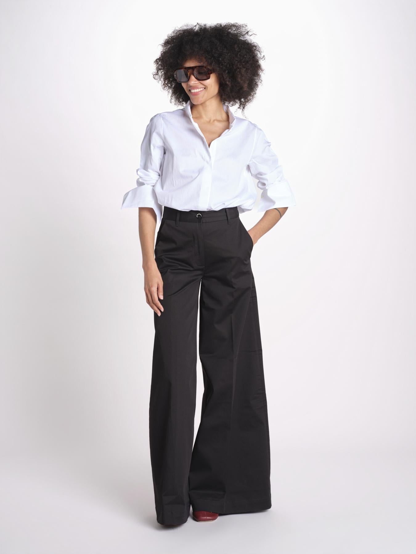 pantalone over in cotone pesante ORIANNA ORNO9 NERO nine in the morning 