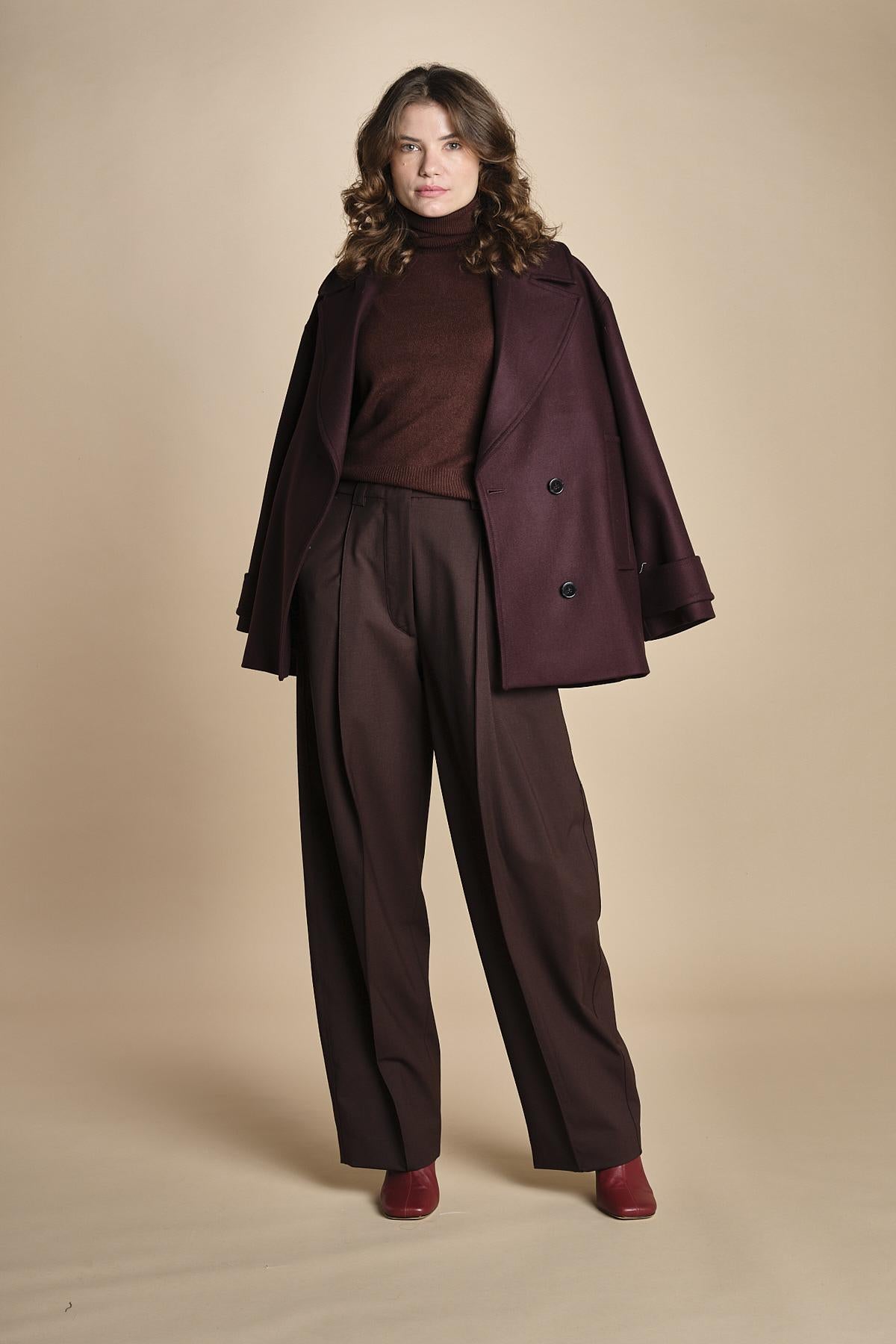 pantalone largo stretto sul fondo CARA TLW03116W0206ABTPB BROWN T0215 the latest 