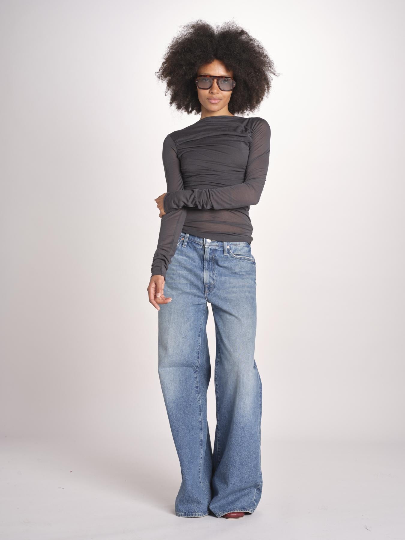 top maniche lunghe in tulle TSH0135GAIA BLEU GRIS BLE2625W soeur 