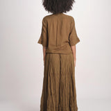 MAGRITA camicia con rouches manica corta MAGRITA SH075MAGRIT.KHA KHAKI laurence bras 