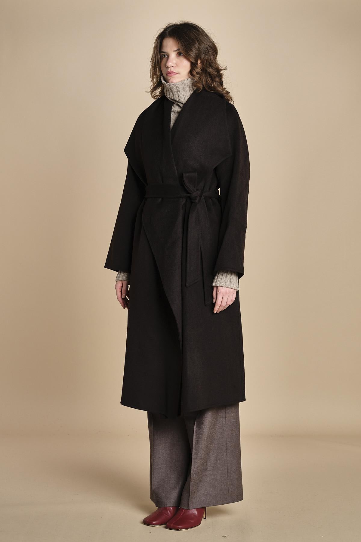 cappotto vestaglia double collo grande CARRIE ROSE  IO111048 BR291 ivy oak 