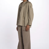 Camicia over con pieghe DARIA SHIRT TAUPE jejia 