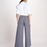pantalone largo con nervature ORIANA 540 54 70 SLATE quelledue 