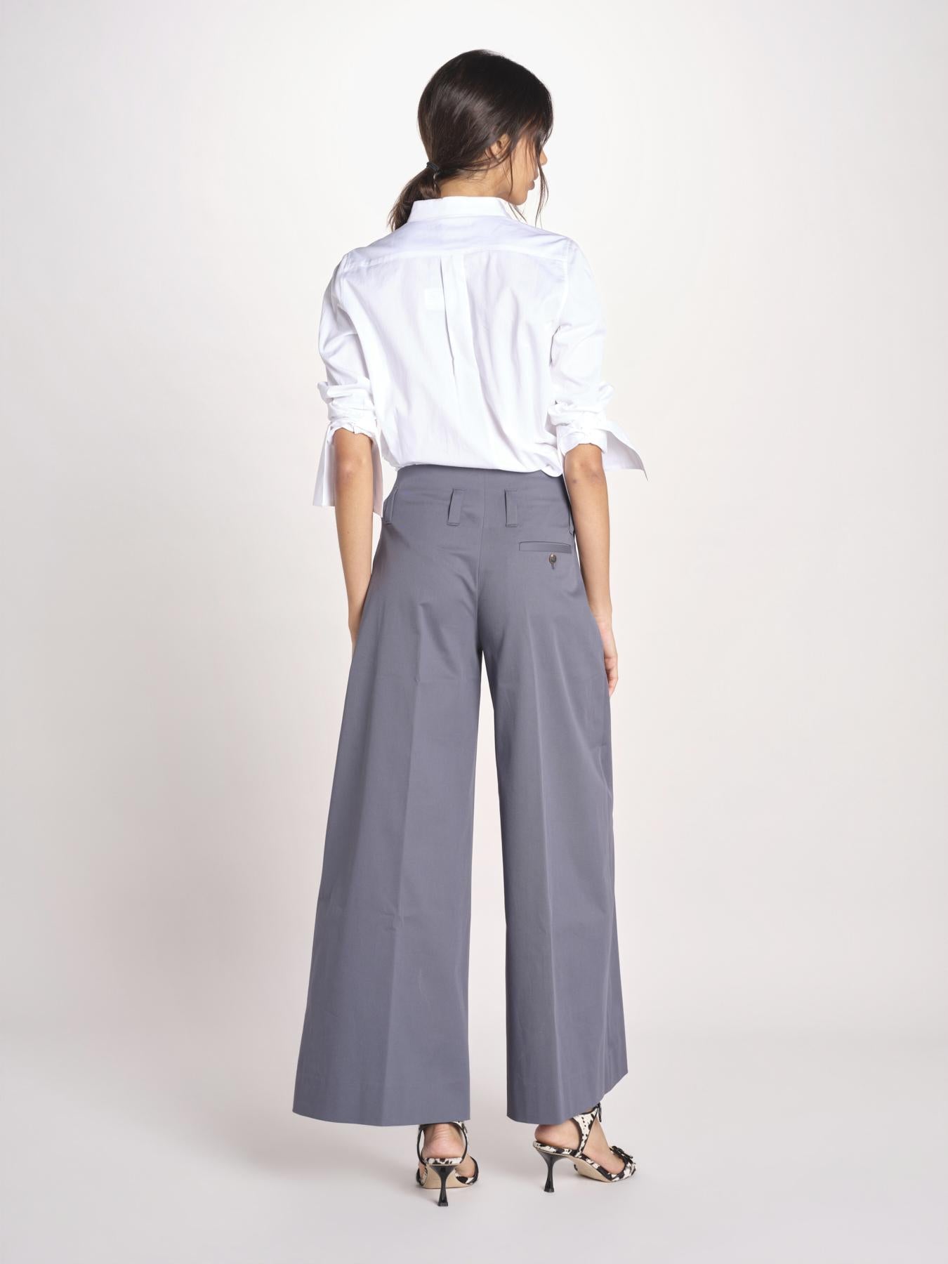 pantalone largo con nervature ORIANA 540 54 70 SLATE quelledue 