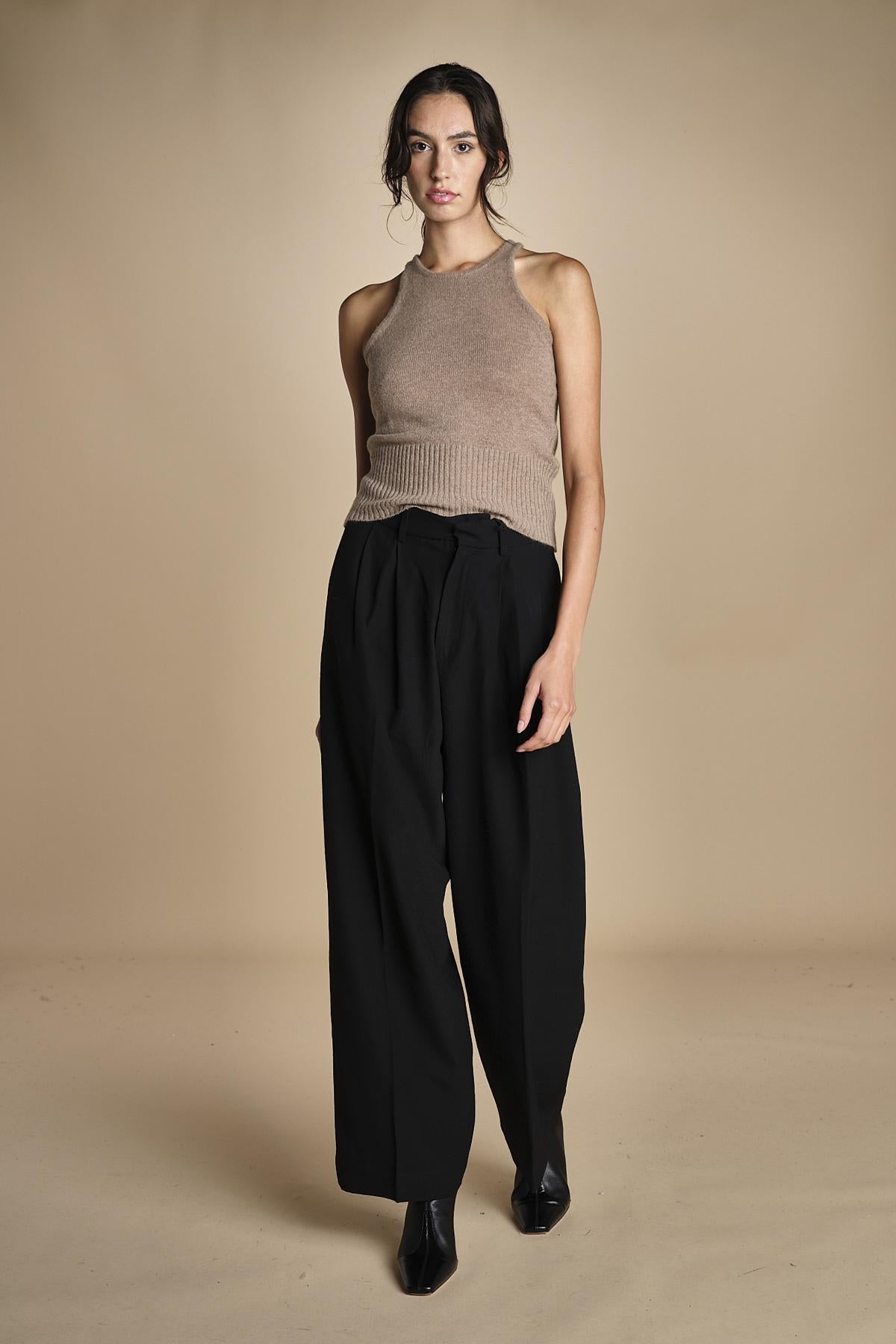 pantaloni in tela lana NOEMI BLACK true avenue 