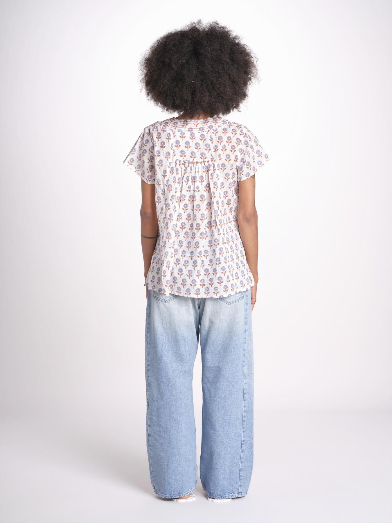 camicia a  fiori VT6319 LILAC zen ethic 