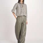 pantalone in pelle LESLIE IO118060 DARK EUCALYPTUS GR533 ivy oak 