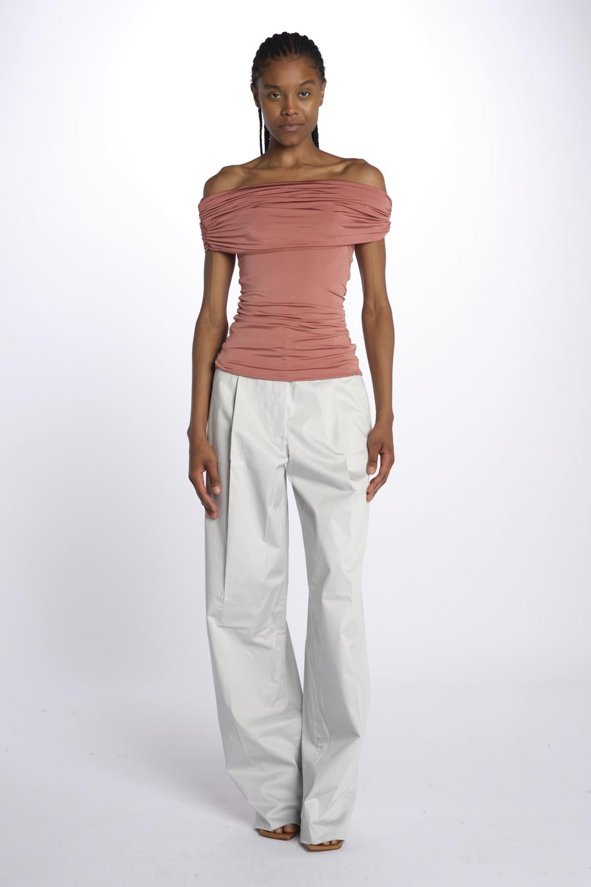 Top ARIEL jersey arricciato 12248302 TERRACOTTA malina 