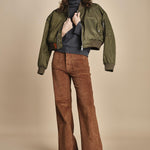 pantalone a zampa con taschine FAUVE WX CARAMEL fam 