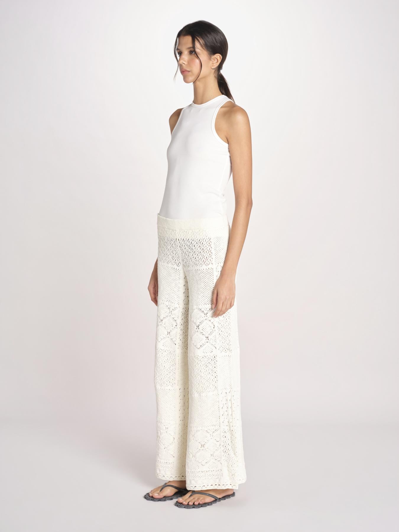 pantalone in crochet SANTY ECRU ba&sh 