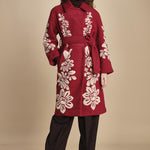 cappotto jaquard fiori COLD FLOWER 351870 BURGUNDY farm rio 