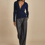 MIL LAU2 cardigan a costine fin.16 MIL LAU2 E21210 BLU milaura 
