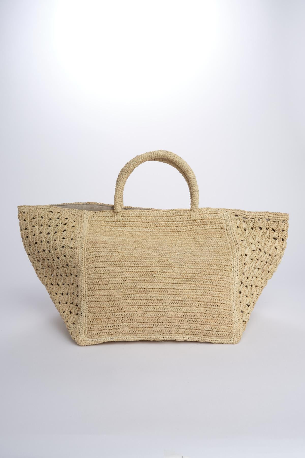 MIZO borsa shopping con fiori ricamati 01BG535 ECRU bagatelle france 