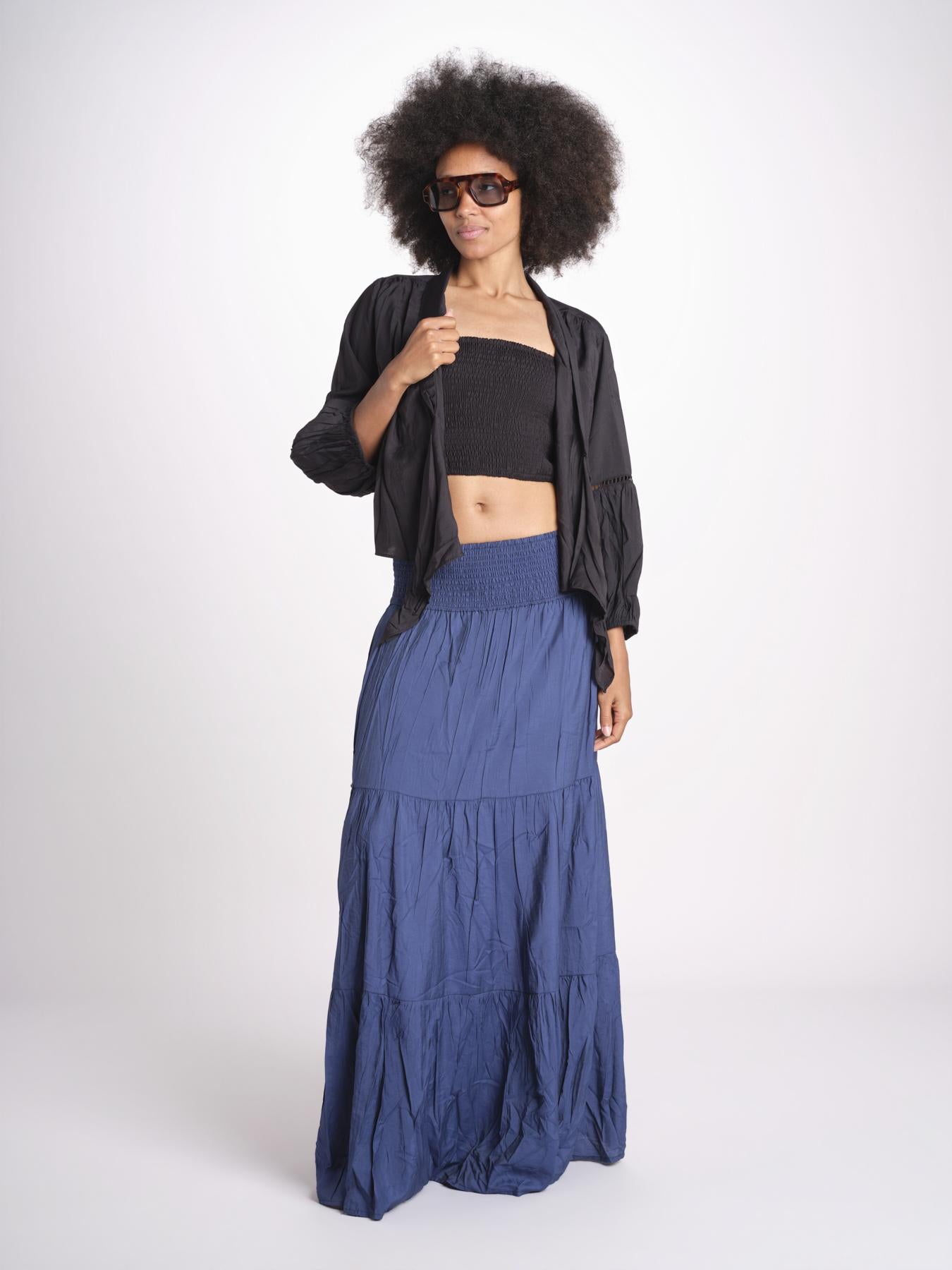 gonna lunga balze CAMELIABL DENIM laraethnics 