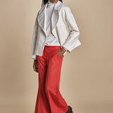 pantalone cropped con risvolto in gabardina MELODIA 652339 38 quelledue 